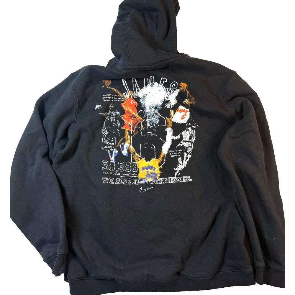 Nike LeBron James Hoodie Mens 2XL Black 38,388 Points We Are All Witnesses  2023